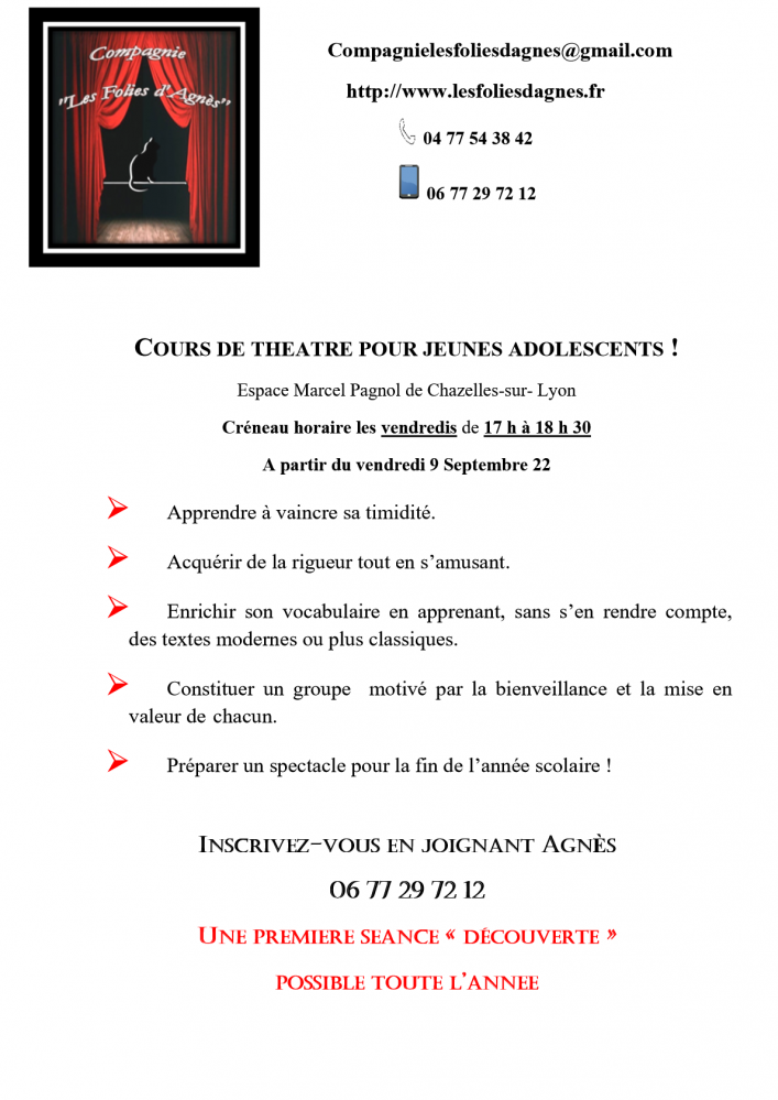 Cours jeunes adolescents